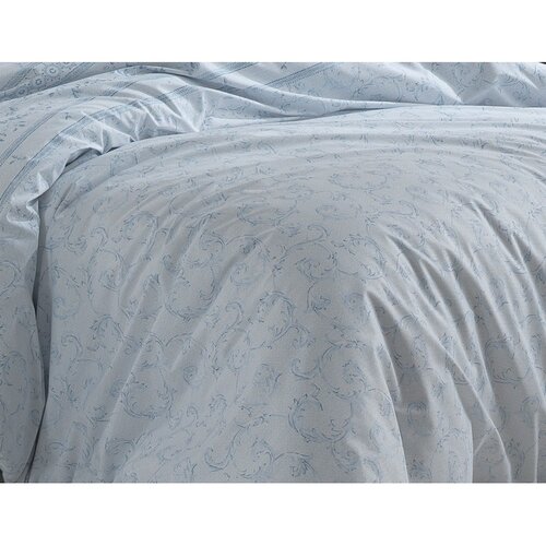 BedTex Baumwollbettwäsche Efeu blau , 220 x 200 cm, 2x 70 x 90 cm