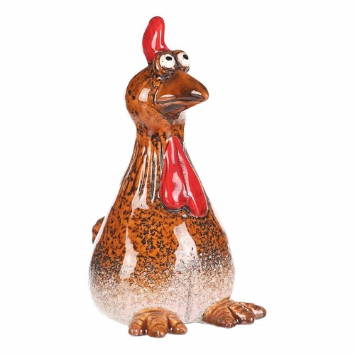 Dekoracja ogrodowa na płot Hen, 8 x 8 x 16 cm,ceramiczna