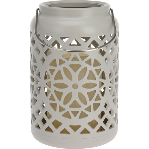 LED-Laterne Denia grau, 18 x 12 cm