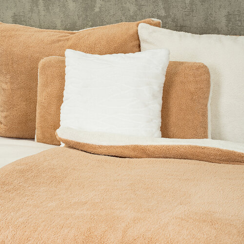 4Home Bettwäsche Teddy Lammfelloptik, Beige, 140 x 200 cm, 70 x 90 cm