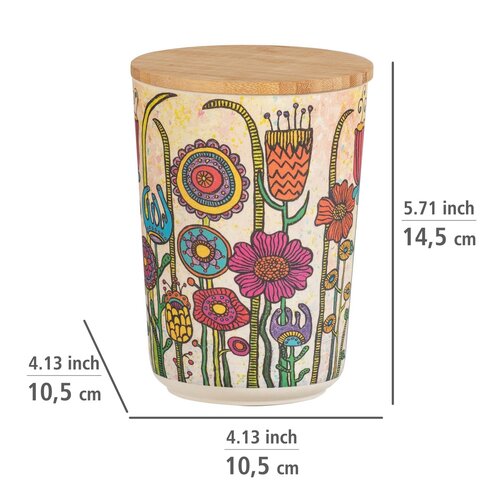 Doză Wenko Flowers, cu capac din bambus, 700 ml