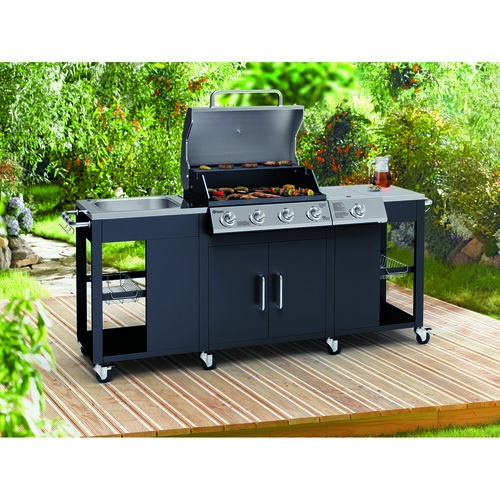 Tepro 3193 Bucătărie de grădină cu grătar pe gazPete rsburg, 198 x 59 x 112 cm