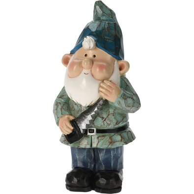 Skrzat ogrodowy Drumin z piłą, 16,5 x 30,7 x 13 cm, polystone