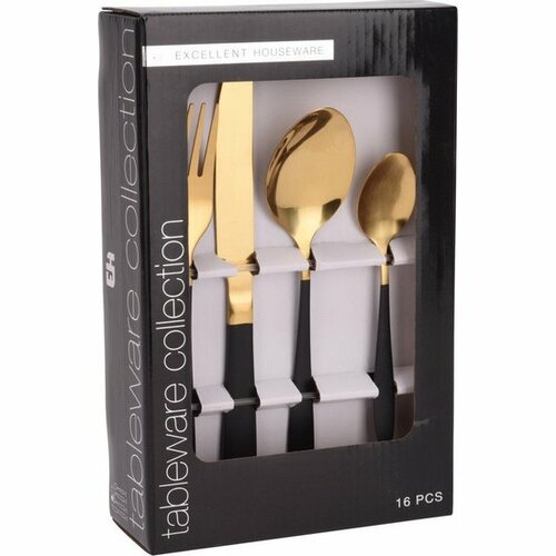 EH 16-delni jedilni pribor Black and Gold