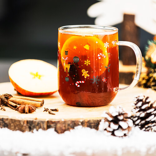 4Home Stekleni vrč Hot&Cool Christmas time 350 ml, 2 kos