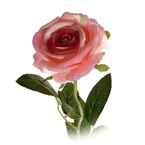 Umelá zamatová ruža ružová, 60 cm