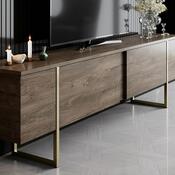 Televizní stolek Luxe Walnut and Gold