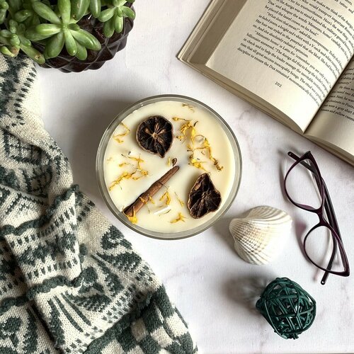 Organikus háromágú gyertya Goji Moro Orange 200 güvegben