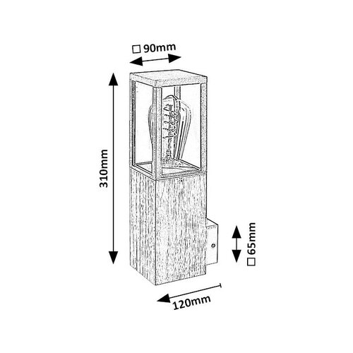 Rabalux 7195 вуличний настінний світильник з дерев'яними елементами Wales