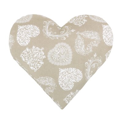 Bellatex Фігурна подушка Серце мереживо бежеве, 42 x 40 см
