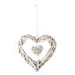 StarDeco Závesná dekorácia Prútené srdce biela,  25 cm