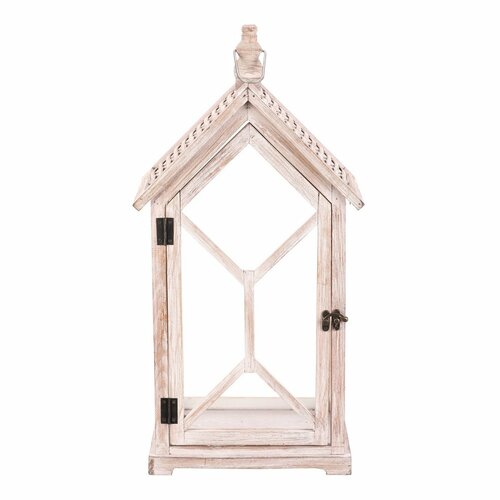 Zestaw drewnianych latarni Vilche 2 szt., biało-brązowy