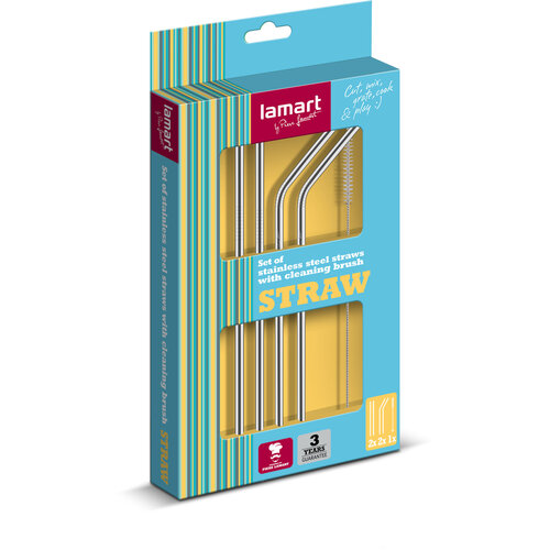 Set de paie din oțel inoxidabil Lamart LT7052 5piese Straw