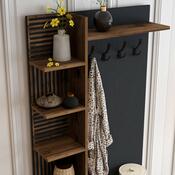 Viyana Walnut and, Anthracite faliakasztó  cipőtartóval és polcokkal
