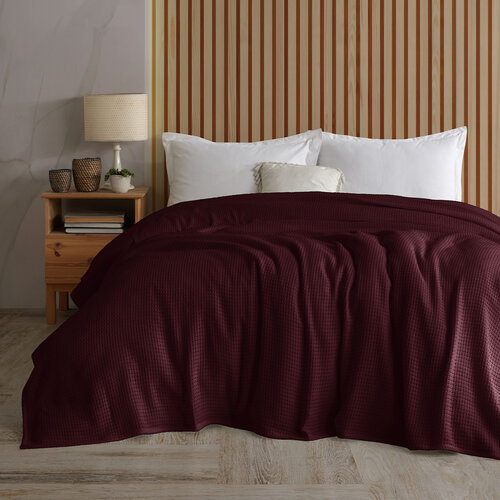 4Home Tagesdecke aus Baumwolle Claire Burgundy, 220 x 240 cm