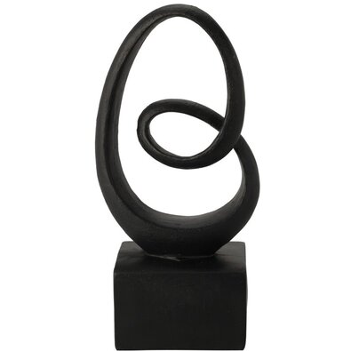 Ornament Dekoration Schwarz, 12 x 24,5 x 8,5 cm