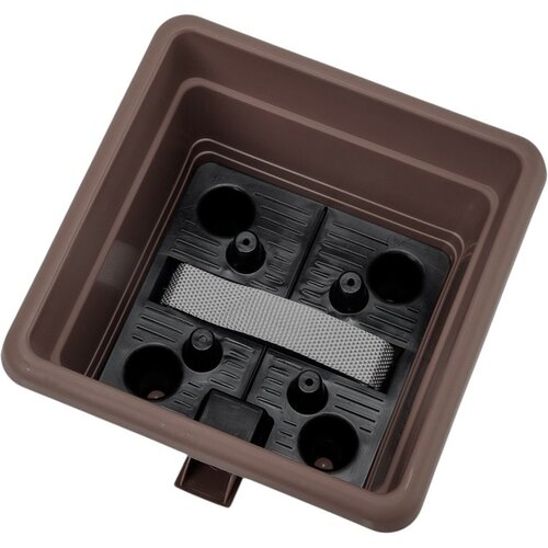 Plastia Bergamot Květináč samozavlažovací 50 x 50 cm hnědá