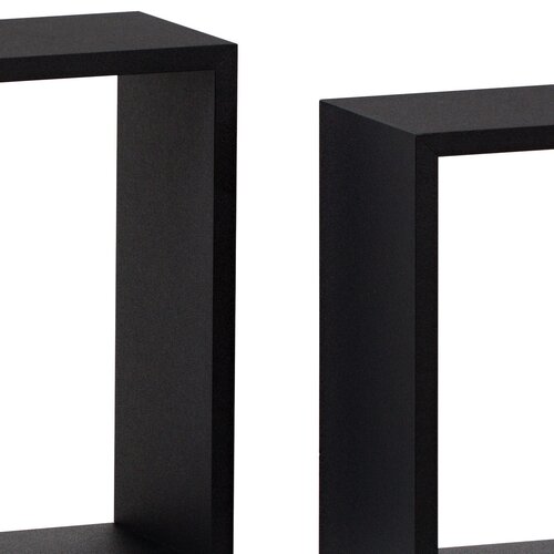 Komplet 3 stenske police, mat črna, 30 x 11,7, 27x 11,7, 24 x 11,7 cm