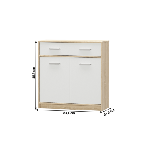 Schrank TEYO 2D1S, Weiß
