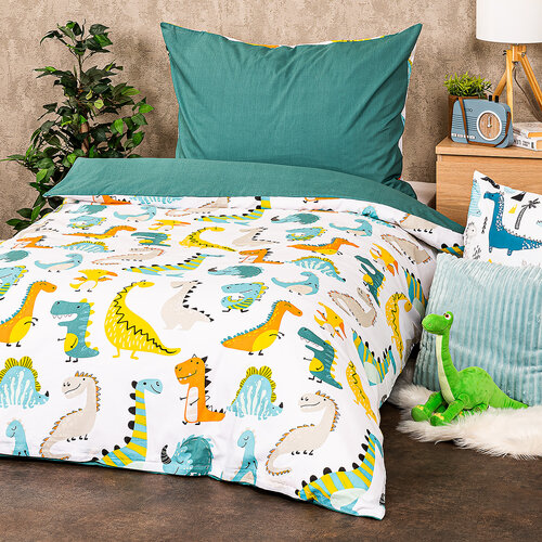 Lenjerie de pat pentru copii 4Home din bumbac Little dino, 140 x 200 cm, 70 x 90 cm