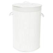 Compactor Coș pentru rufe murdare Bamboo rotund, alb