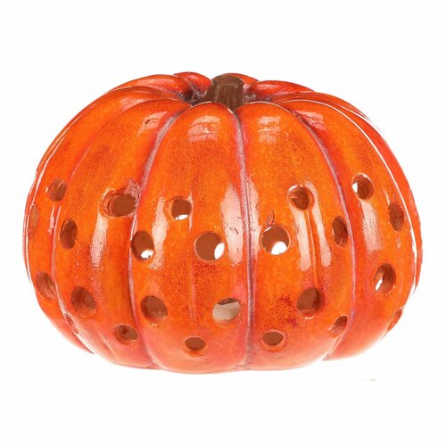 Duża jesienna dekoracja LED Dynia z otworami, 33 x33 x 21 cm, magnez