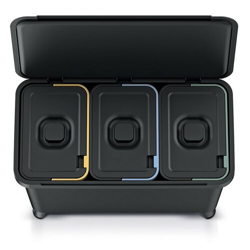 Odpadkový kôš SYSTEMA na triedený odpad 3 x 10 l, čierna