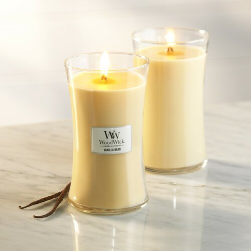 WoodWick Illatosító gyertya nagy váza Vanilla Bean, 609 g
