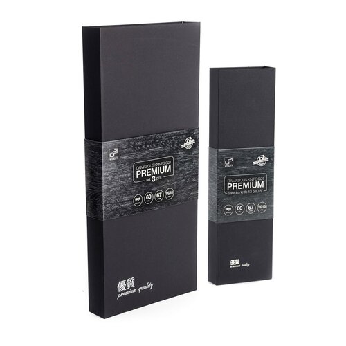 G21 Damascus Premium késkészlet bambusz blokkban, 4 db + élezőkő