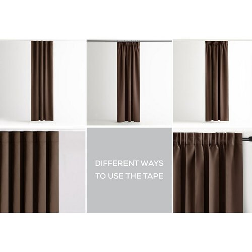 AmeliaHome Vorhang Blackout Oxford Pleat dunkelbraun, 140 x 245 cm