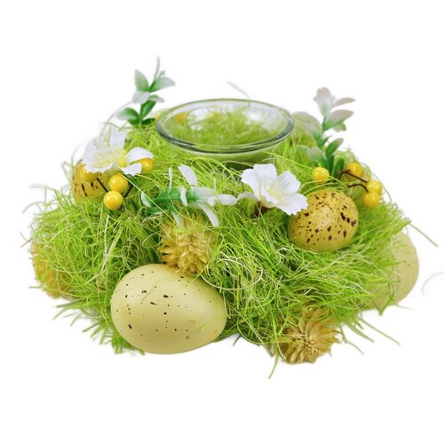 Pomladni svečnik z metuljem in jajčki, 17 x  8 cm