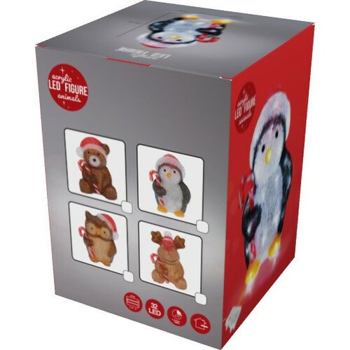 Vánoční LED dekorace Candy penguin, 24 cm