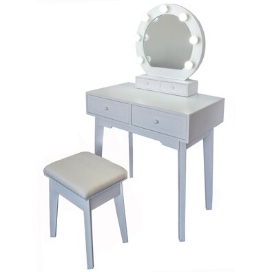 Kosmetický stolek se zrcadlem Vanessa, 75 x 40 x 130 cm