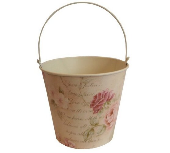 Plechový kbelíček Květy