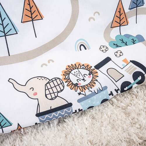 4Home Detské bavlnené obliečky do postieľky Happy train, 100 x 135 cm, 40 x 60 cm