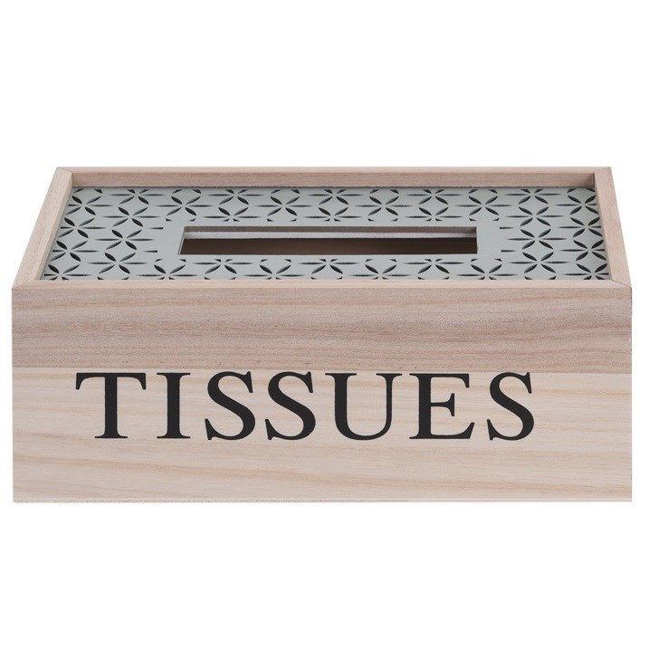 Drevený box na vreckovky Trento zelená, 24 x 13 cm