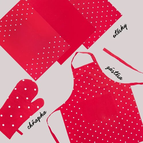 Geschirrtuch Dot Rot, 50 x 70 cm , Set 3 Stück