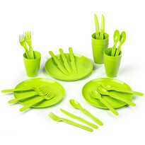 Sada plastového nádobí Piknik, 31 ks, zelená