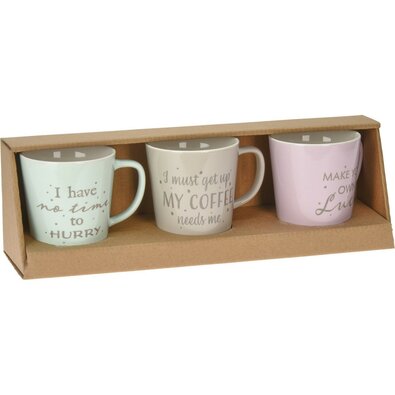 EH 3-teiliges Set aus Porzellantassen Coffee time, 330 ml