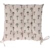 Sitzkissen gesteppt Palmen Beige, 40 x 40 cm