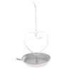 Hängende Metall-Vogeltränke Bird´s heart Weiß, 18 x 21 cm
