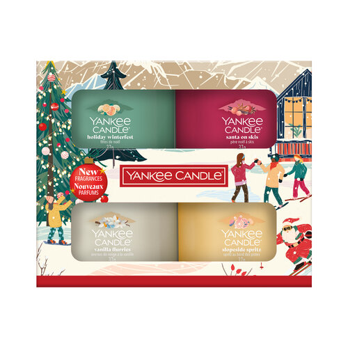 Yankee Candle božični darilni set 4 dišečih steklenih sveč 2025