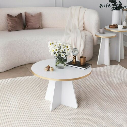 Couchtisch Mushroom Gold and White