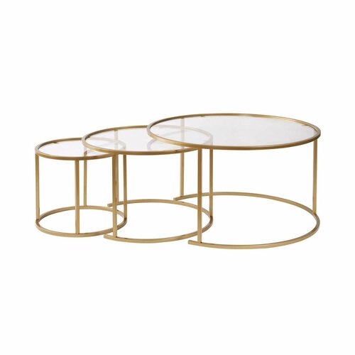 Aurum Gold dohányzóasztal-készlet 80 cm, 3 db