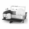 Simplehuman Geschirrabtropfer mit Glashalter, Edelstahlrahmen, grau