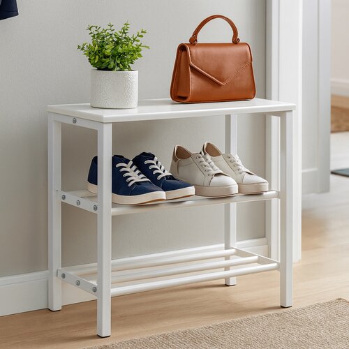 Skrinka na topánky 83168-42 WT, kov, biela