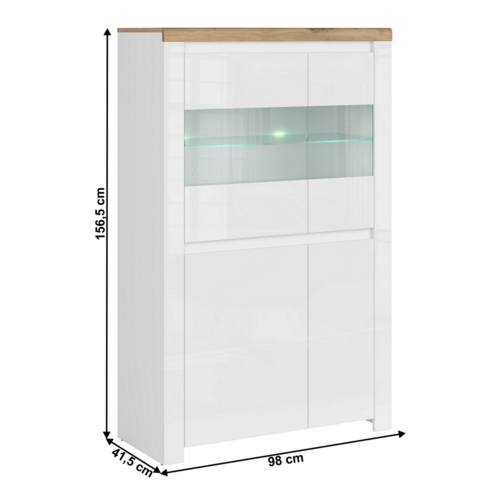 Dulap VILGO 2D2W, alb lucios