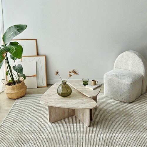 Súprava konferenčných stolíkov Ballare Travertine, 2 ks