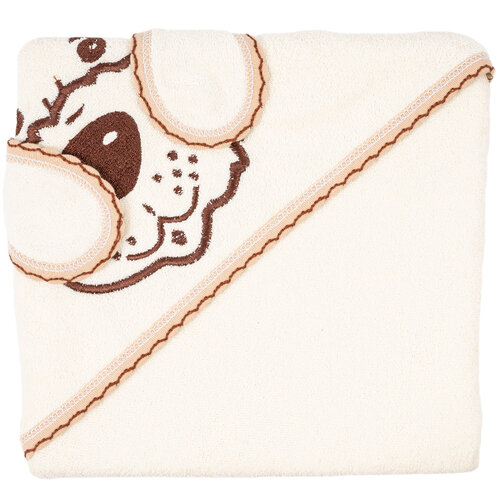 Neu Baby Kaputzenbadetuch Hund Beige, 80 x 80 cm