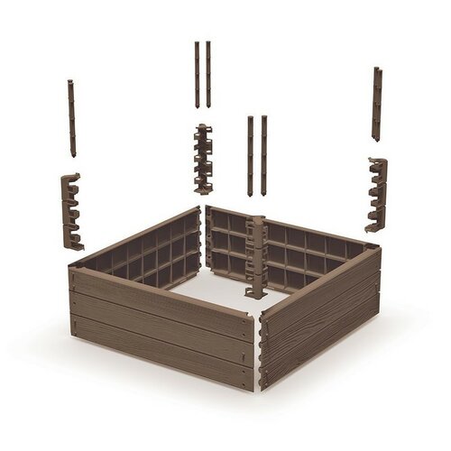 Povišeno gredico BASE WOODY rustikalna opeka, 75,6x 25 x 75,6 cm